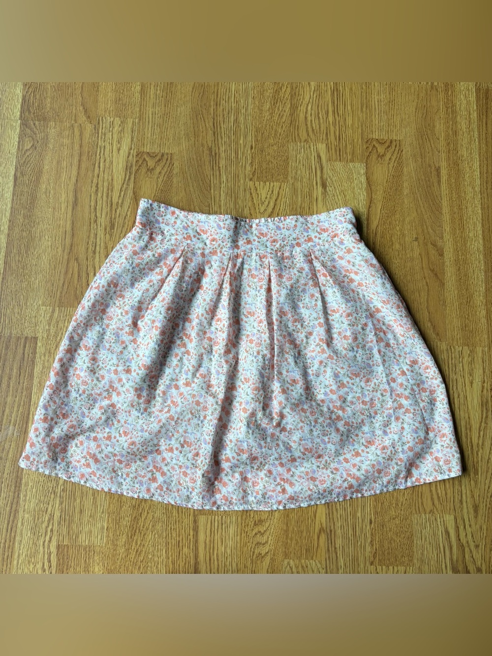 Molly Bracken Peach Floral Skater Skirt Skort Lightweight Flowy Feminine Sz S